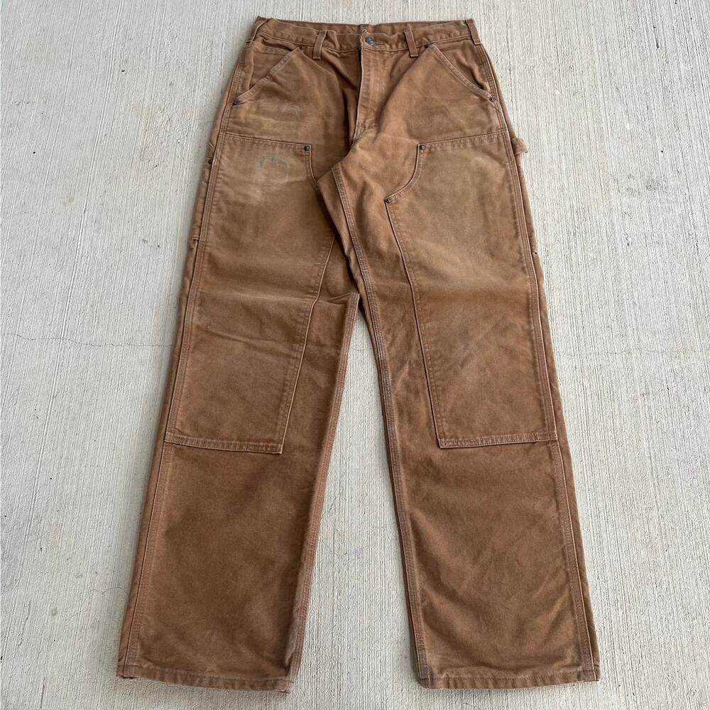 Carhartt B136 BRN brown double knee work wear carpenter pants